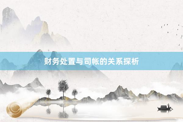财务处置与司帐的关系探析